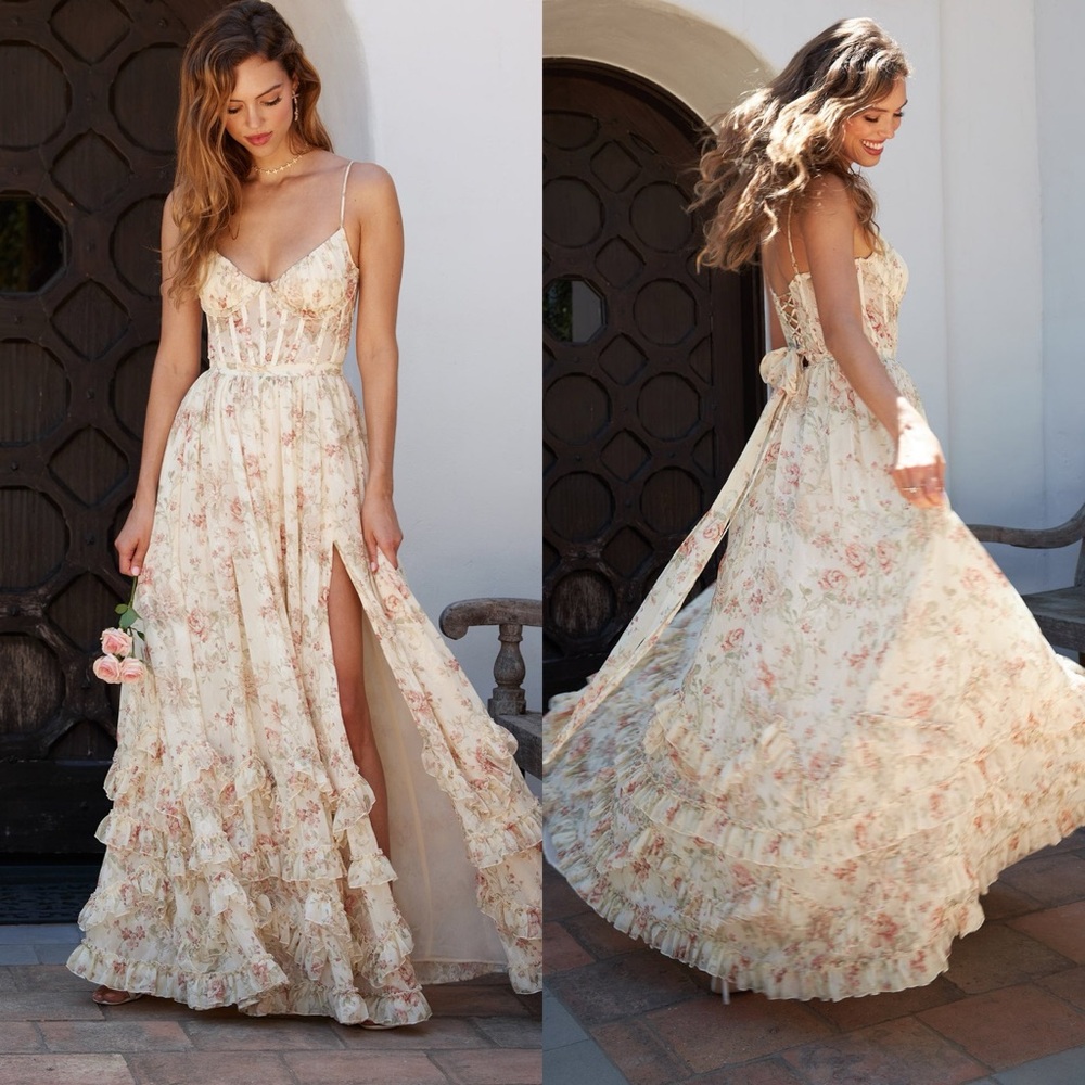 V. CHAPMAN The Carmen Dress in Carmel Valley Rose Sz 6